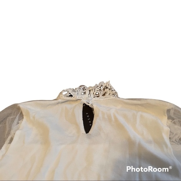 ADIVA sheer sleeve white sweater - Picture 4 of 15